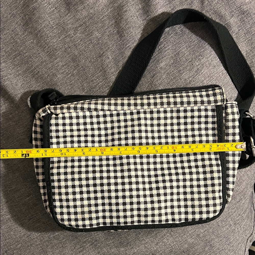 Lands' End Black and White Checkered Messenger Bag - Picture 8 of 9